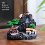 décoration zen fontaine cascade relief rocher lanterne animaux naturelle japonaise salon