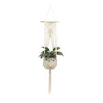 support plante suspendue macramé blanc cassé boho pot fleurs décoration balcon intérieur jardin