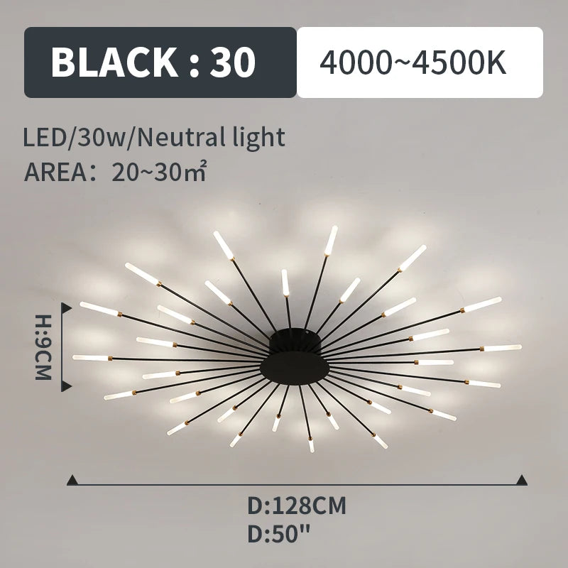 plafonnier moderne led or noir lumineux éclairage intérieur chambre salon enfants