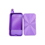 boîte violet vert bleu moderne motifs géométriques opaques roses