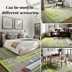 tapis botanique anti dérapant moderne végétal vert noir blanc 40x60cm 50x80cm 80x120cm 120x160cm