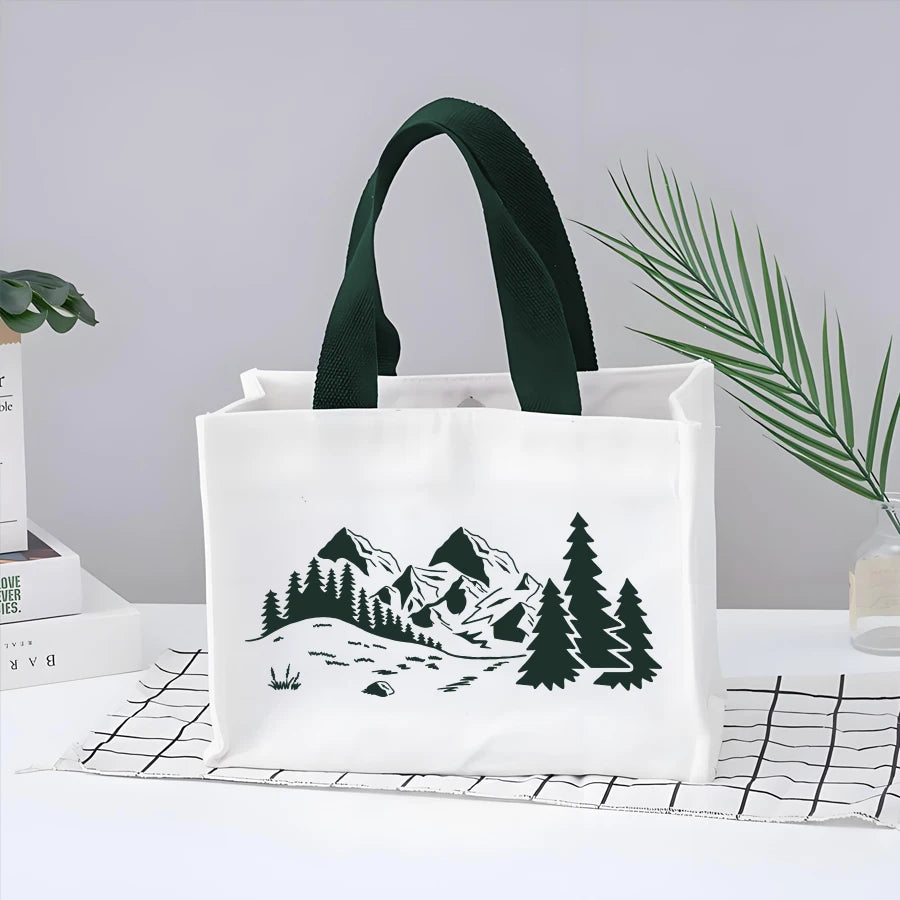 sticker paysage montagne graphique minimaliste adhésif blanc noir décoration mur papier bricolage artístico réutilisable