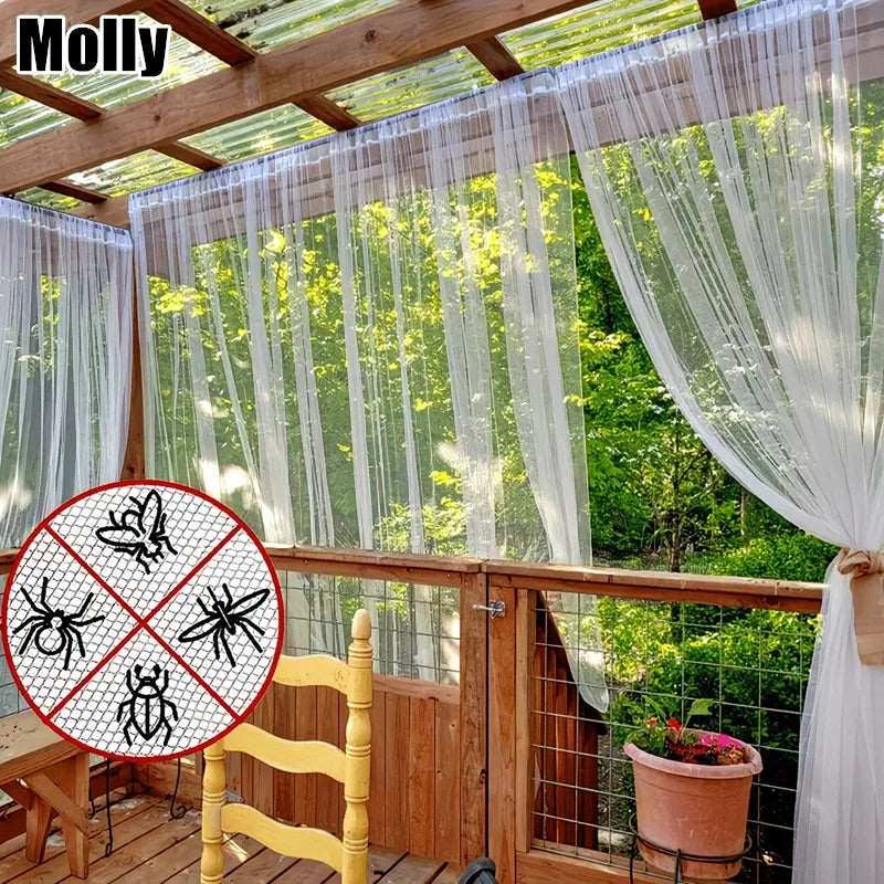 filet anti moustiques transparent blanc noir semi extensible patio jardin campement voyage bohème contemporain