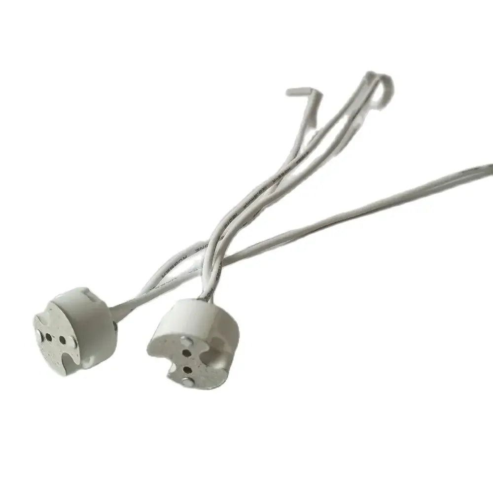 connecteurs électriques blancs modernes douilles halogène céramique 12V 250V led flux lumineux moins60V