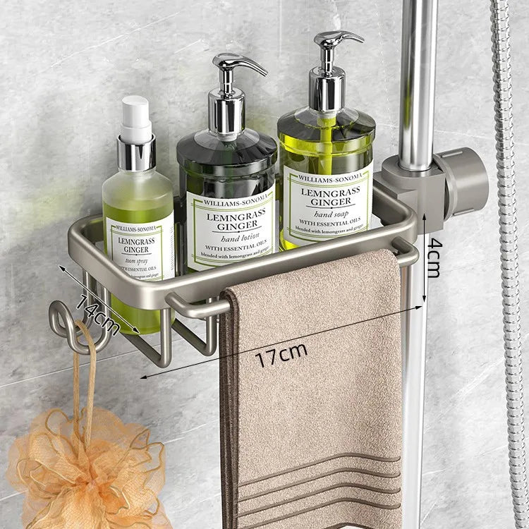 porte savon mural moderne argenté crochets vis fixés salle bain étagère aluminium