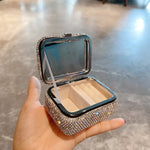 boîte rangement bijoux luxueuse strass argenté doré élégante portable voyage compartiments clicclac
