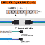 ruban led rgb blanc noir moderne adhésif 12v 60leds ip67 étanche 50000h
