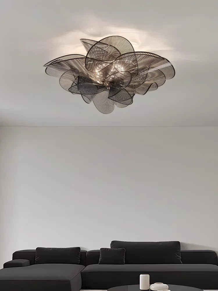 lampe suspendue moderne led blanc noir acier poli spirale chambre salle manger