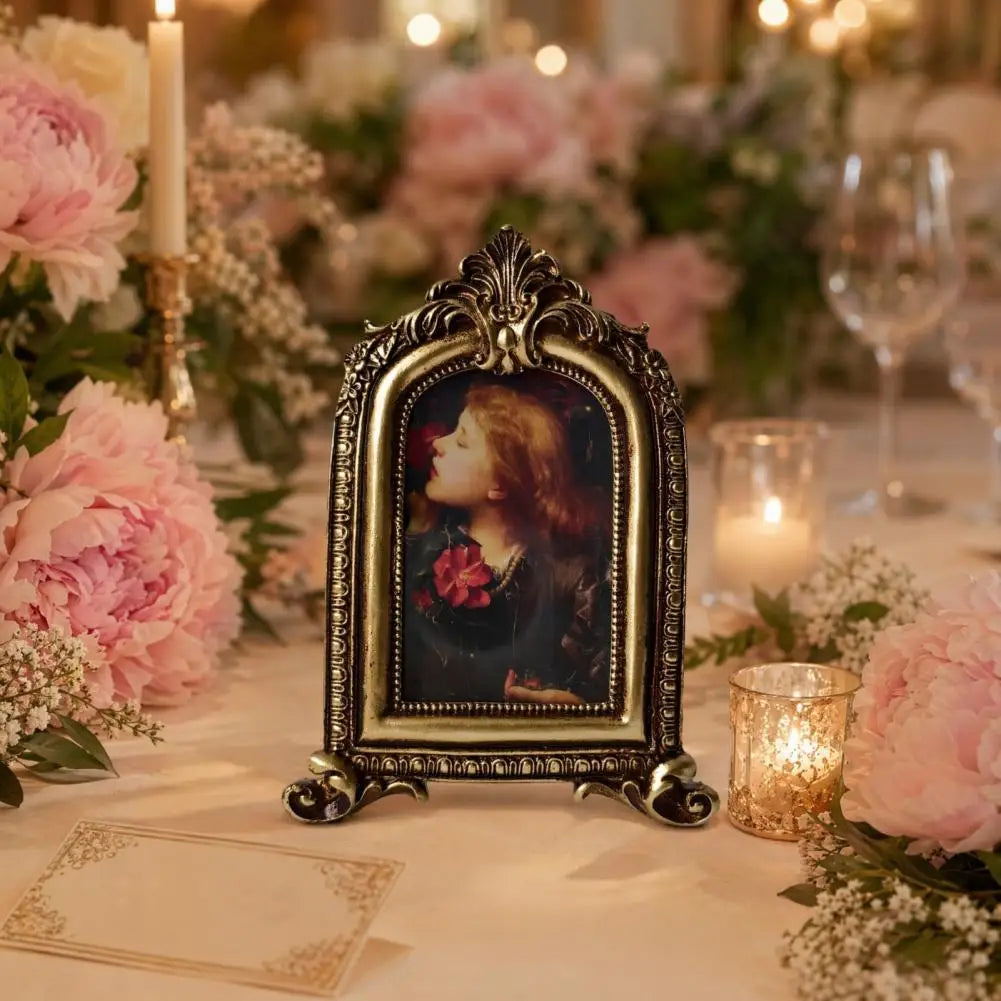 cadre photo vintage or floral décoration intérieure shabby chic posable mur bouquet fleursportrait