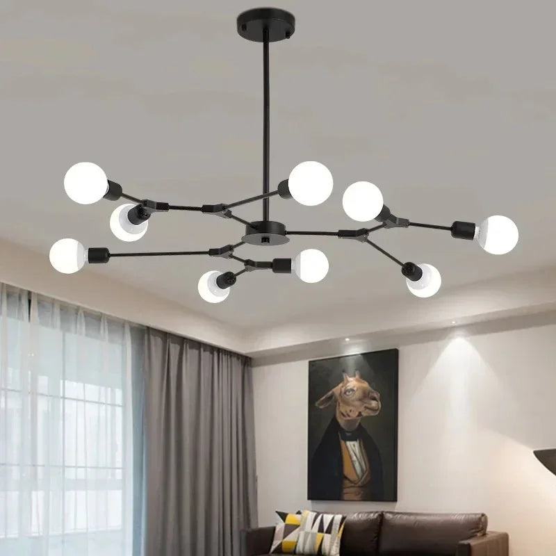 suspension lumineuse moderne or noir sphères translucides scandinave structure métallique pince suspension