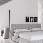 lampadaire moderne minimaliste trépied blanc abat jour sphérique led rouge jaune vert bleu noir