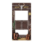 décoration photo anniversaire western motifs cactus bottes chapeaux panneau wanted opaque cowgirl
