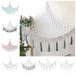 filet tressé boho blanc suspendu angle grande capacité opacité artisanal anneau métallique réutilisable chambre