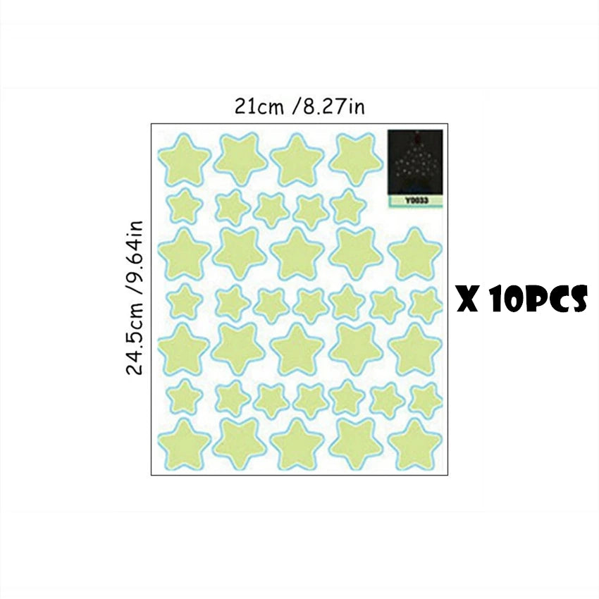 stickers muraux étoiles lune enfants décorations modernes bleu vert rose chambre salon pvc adhésifs
