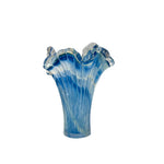 vase moderne bleu rayures horizontales artisanal transparent table décoration maison plateau fruits