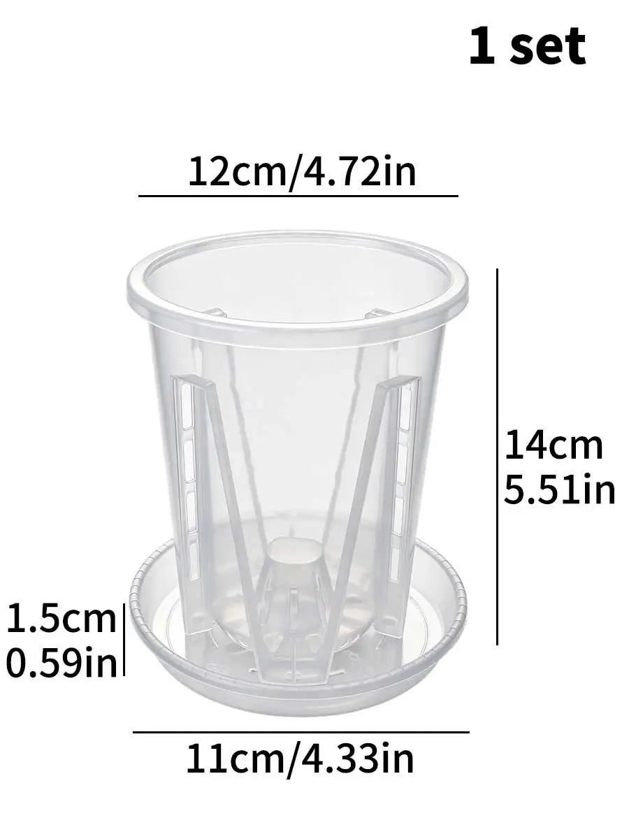 pot plante transparent moderne grille drainage taille moyenne large extra large