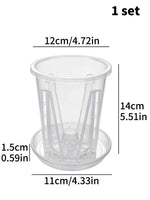 pot plante transparent moderne grille drainage taille moyenne large extra large
