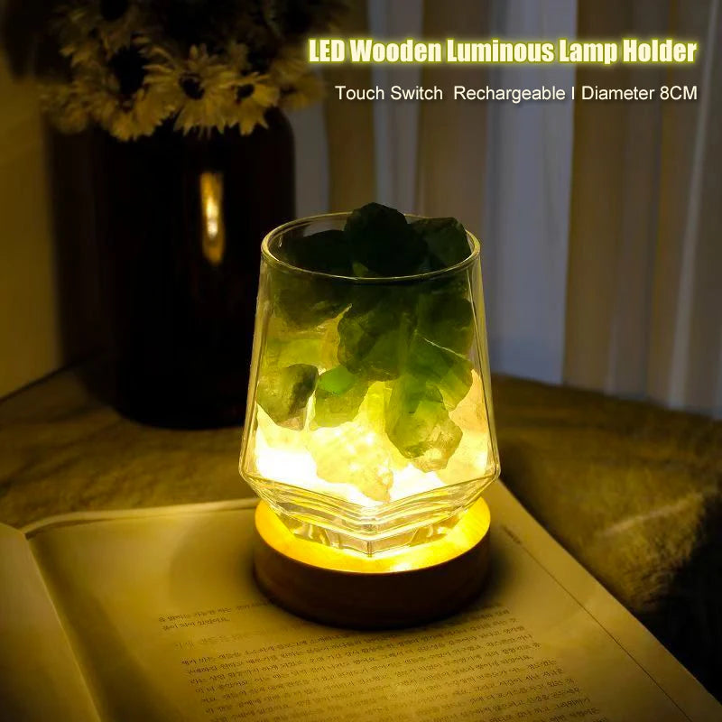 support lumineux led bois moderne câble usb rechargeable anti dérapant vis minimaliste