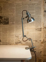 lampe articulée argentée industrielle led fixée mur éclairage quotidien moderne