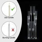 support bougies moderne transparent 98cm hauteur mariage led chandelles sac transport couteau précision