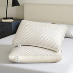 oreiller doux blanc bleu clair texture géométrique moderne lavable machine support cervical