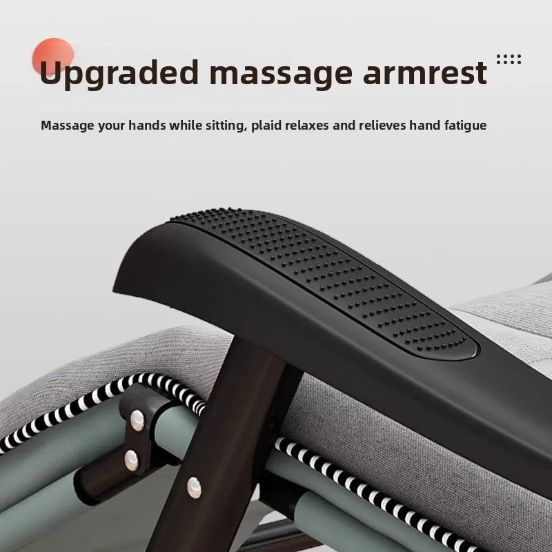 chaise longue gris tissu uni moderne bras massage support smartphone portable