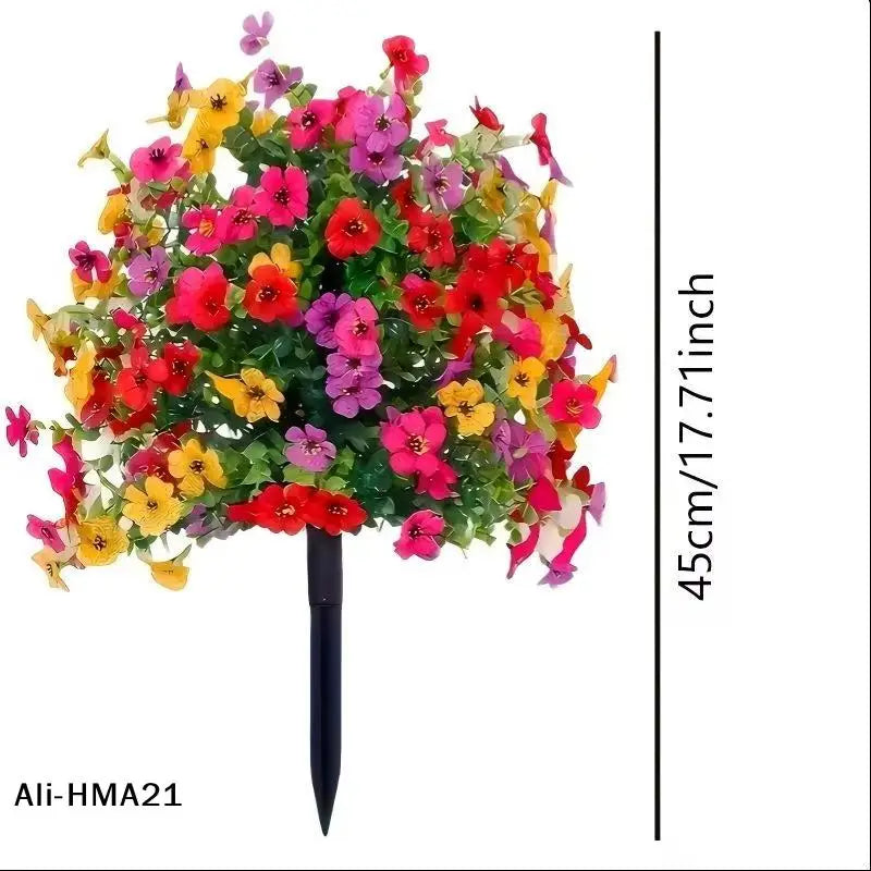 bouquet fleurs artificielles multicolore réaliste intérieur extérieur décoration jardin anniversaire fêtes
