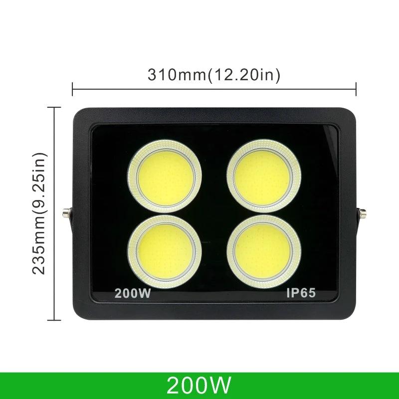 projecteur led ip65 waterproof moderne noir 200w 300w 100w 50wextérieur clips