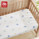 drap housse bébé léopard tigre motif animalier coton polyester doux blanc orange bleu clair