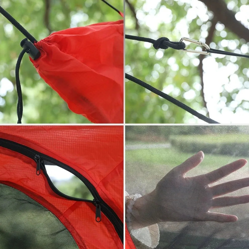 hamac voyage moustiquaire protection solaire noir rouge vert camping outdoor filet transparent