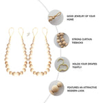rubans rideau clips métalliques beige clair moderne accessoires rideaux décor maison textiles