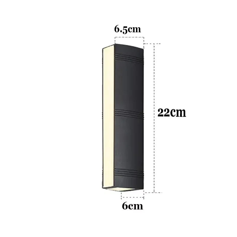 applique murale led moderne extérieure ip65 aluminium noir lignes horizontales industriel
