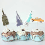 décorations cupcakes brochettes bâtiments york statue liberté taxi jaune anniversaire fête mariage