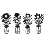 bougeoir mural decoratif vase floral noir or accroche mur decoration maison boheme champetre