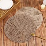 serviettes table rustiques lin beige clair motif géométrique naturel 38cm