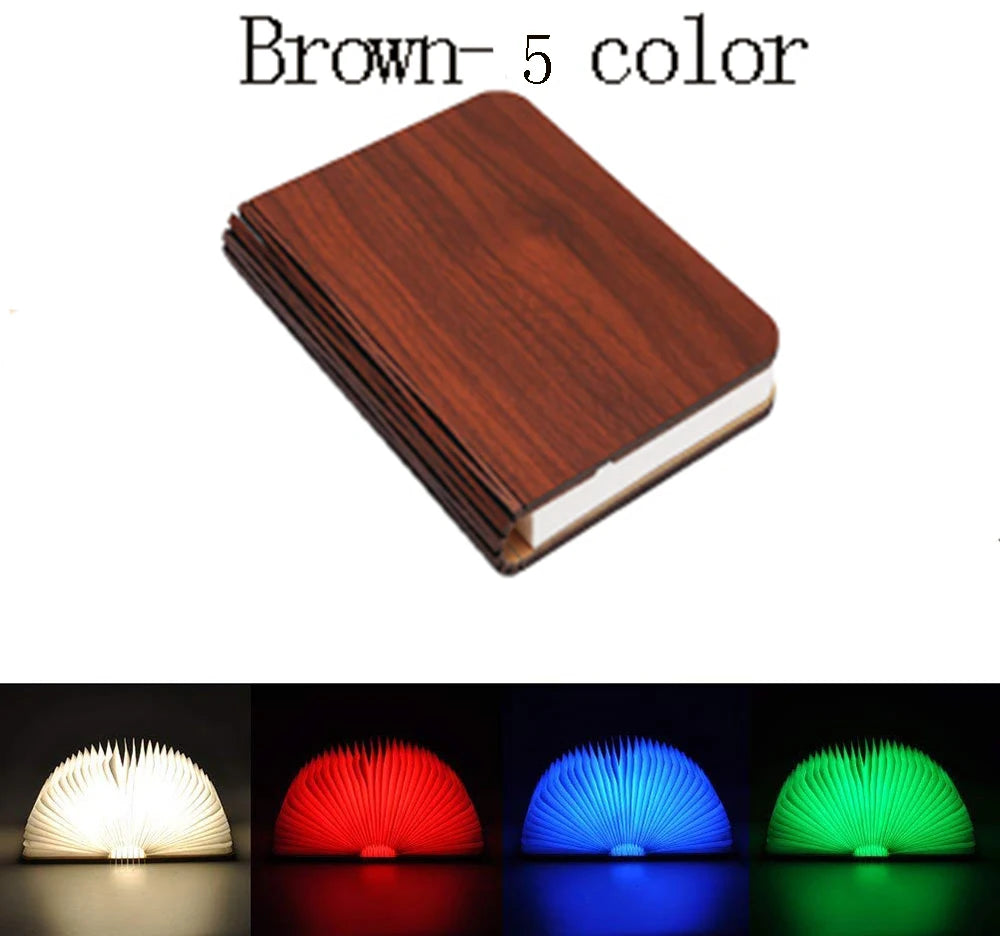 lampe led livre lumineux bois rechargeable enfants pliable anniversaire vacances nocturne atmosphère