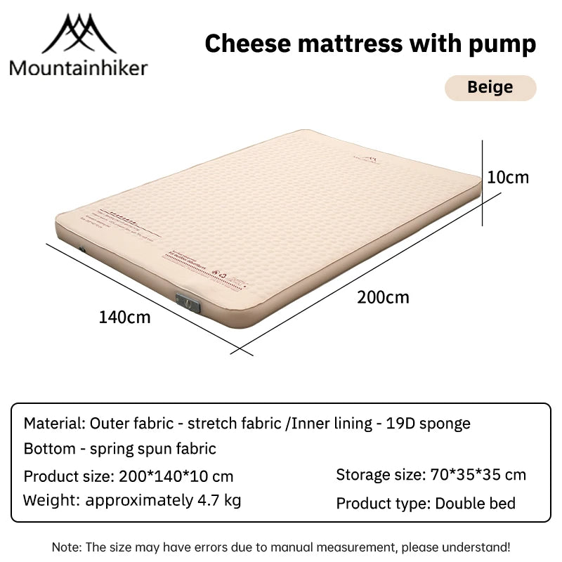 matelas gonflable vert foncé beige moderne pompe intégrée tapis couchage familial portable