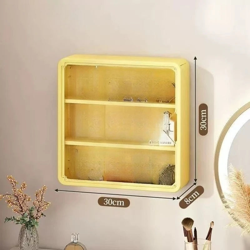 boîtes figurines transparentes modernes beige jaune violet blanc adhésives 30cm 30cm