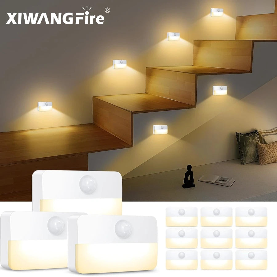 lampe led murale sans fil adhésive rectangle moderne flux lumineux faible blanc batteries aaa