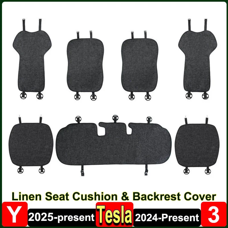 coussin siège tissu lin couvre revêtement arrière clips gris moderne protection voiture