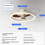 ventilateur blanc noyer moderne led télécommande lumière chaude chambre restaurant