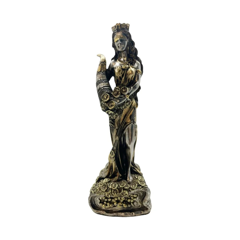 statue déesse justice résine or argent détails sculpturaux classique décoration chambre salon