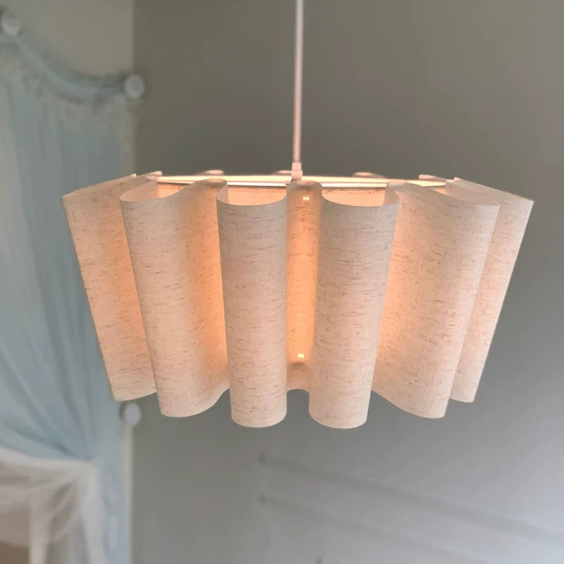 suspension lumineuse moderne beige clair texture tissée opacité câble suspendu flux luminescent 249 2000v