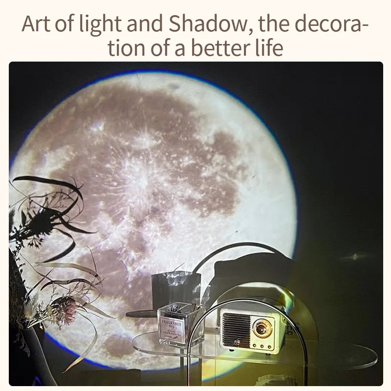 lampe projection lune moderne éclairage blanc gris éclairage intérieur plafonnier led opacité chambre salon