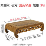 support bois sculpté motifs floraux traditionnel marron foncé objets décoratifs affichage thé