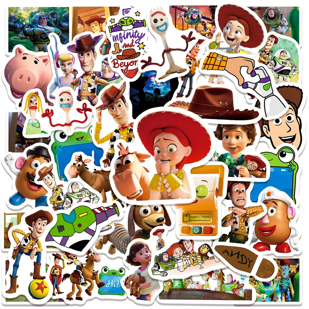 sticker multicolore cartoon personnages films set 10 30 50 pièces décoration diy