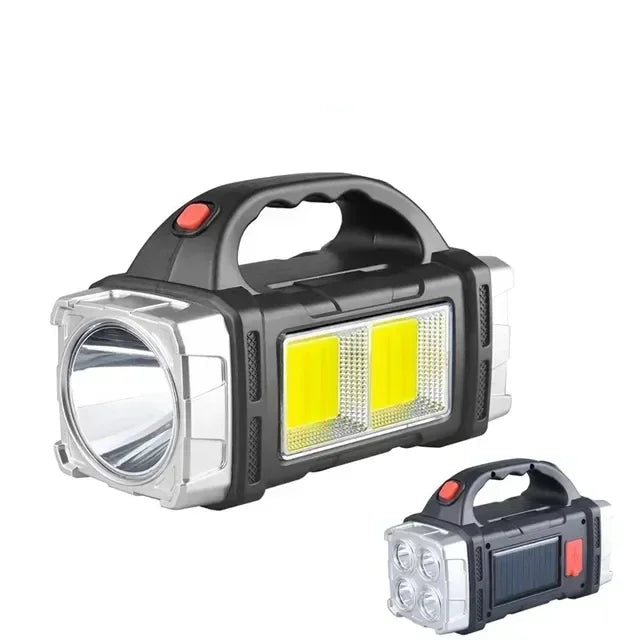 lampe torche led rechargeable solaire banque alimentation multifonctionnelle extérieur moderne noire orangée argentée