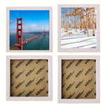 cadre photo carré blanc moderne minimaliste support inclinable triangles arrière photos incluses