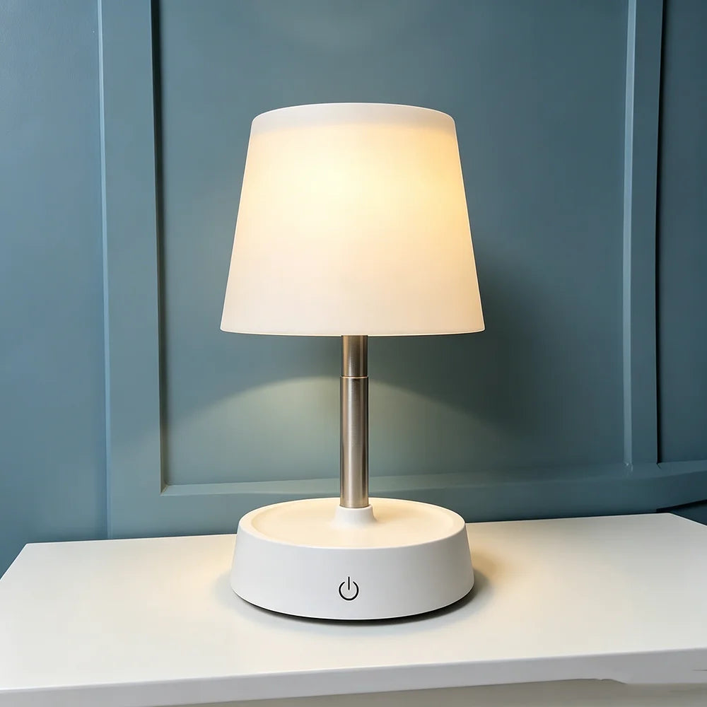 lampe table led rechargeable blanc moderne commande tactile étude camping chambre coucher portable usb