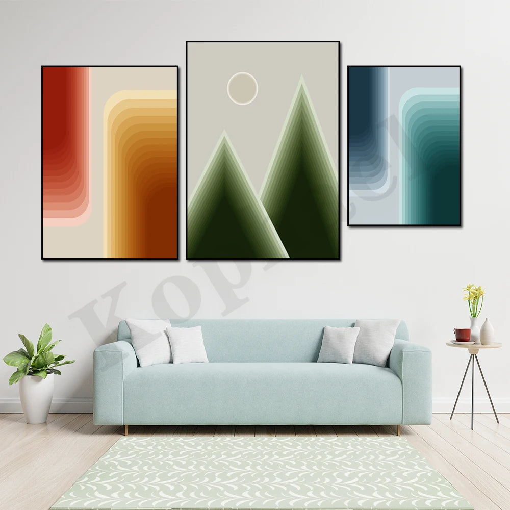 Détail de l'impression sur toile de l'affiche art déco colorée